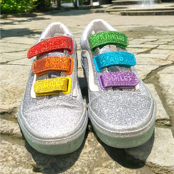Vans Collaboration Smiles and Sprinkles Glitter Rainbow Shoes. - Picture 4 of 5